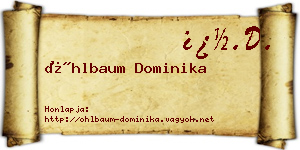 Öhlbaum Dominika névjegykártya